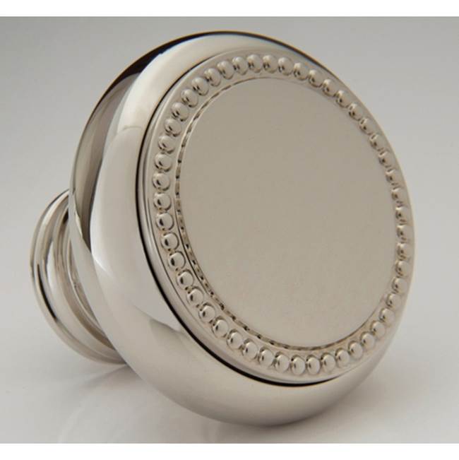 Water Street Brass - Decorative 1-1/2'' Bead Round Knob - Engraved - Weathered Bronze - Weathered Bronze