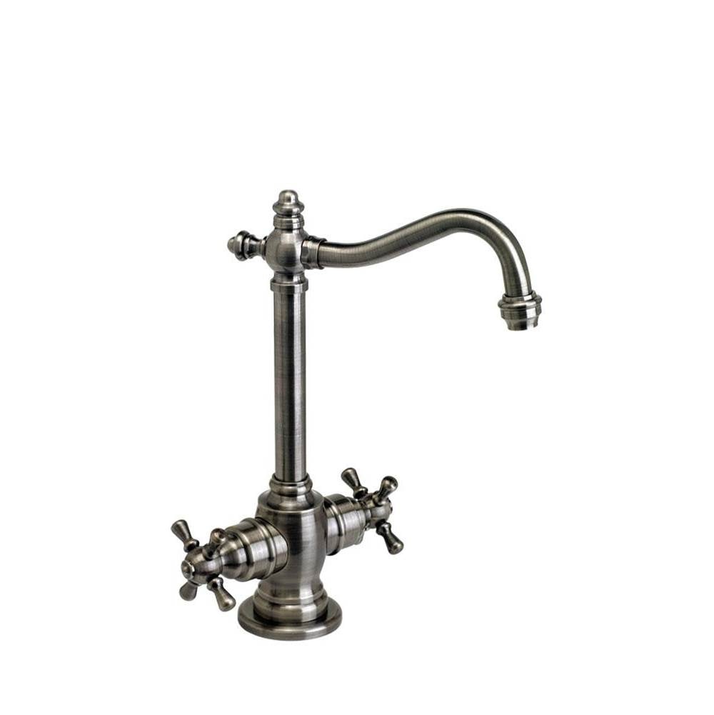 Waterstone - Waterstone Annapolis Hot and Cold Filtration Faucet - Cross Handles - Unlacquered Polished Brass