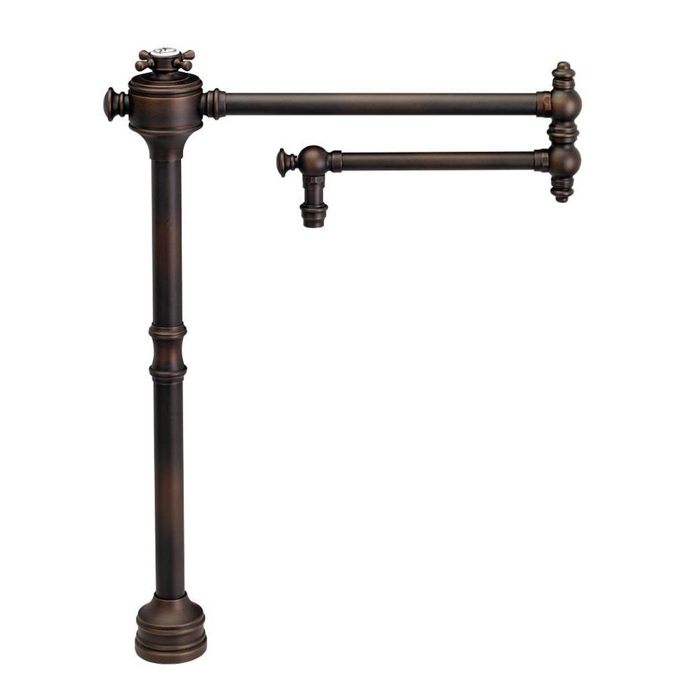 Waterstone - Waterstone Traditional Counter Mounted Potfiller - Cross Handle - Unlacquered Polished Brass