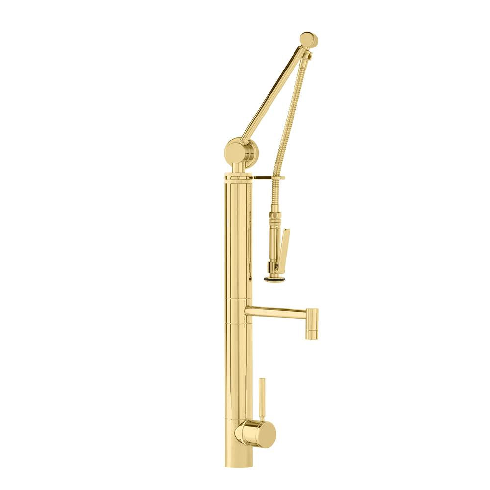 Waterstone - Waterstone Contemporary Gantry Pulldown Faucet - Straight Spout - Polished Brass