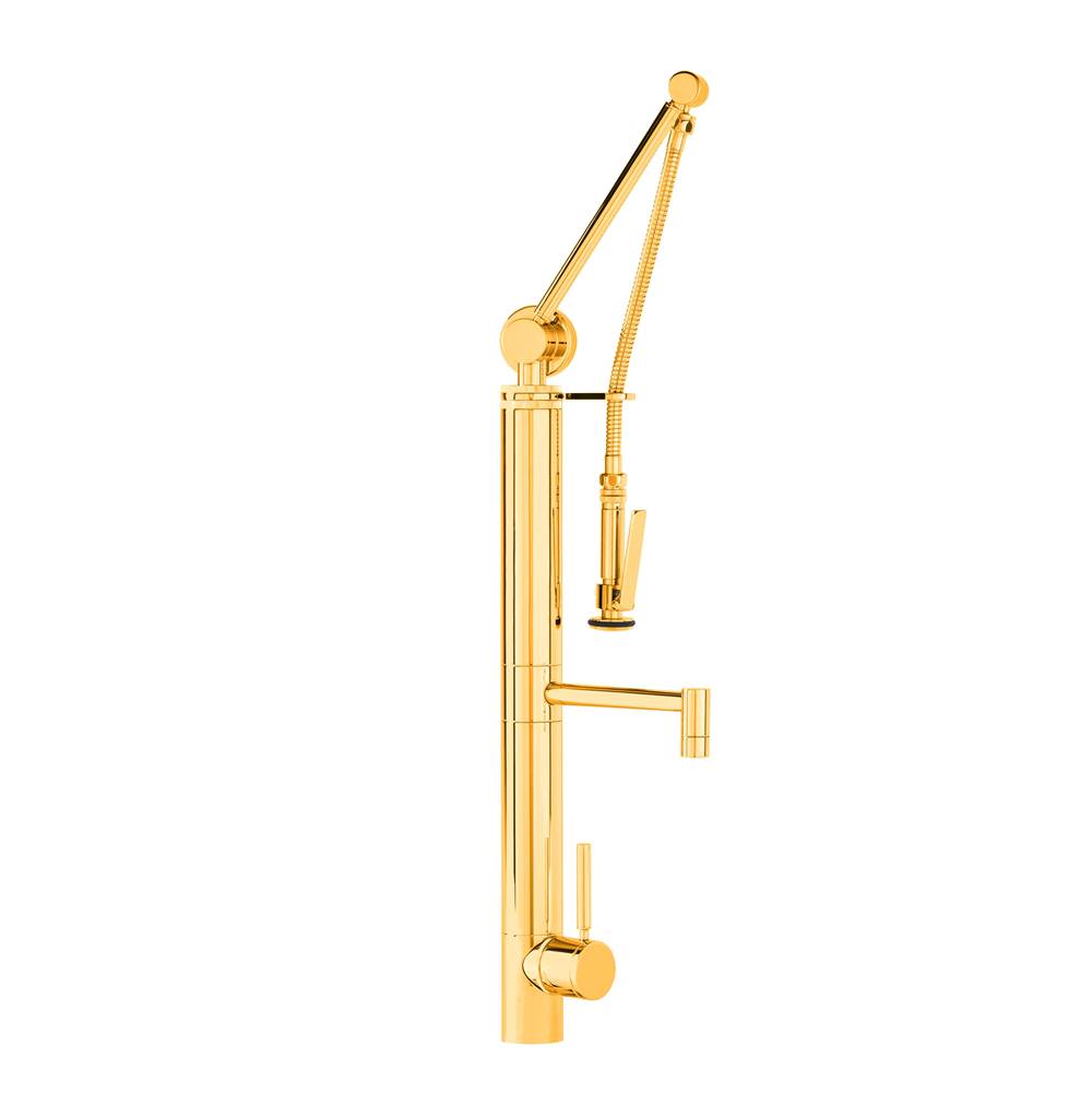 Waterstone - Waterstone Contemporary Gantry Pulldown Faucet - Straight Spout - Polished Gold