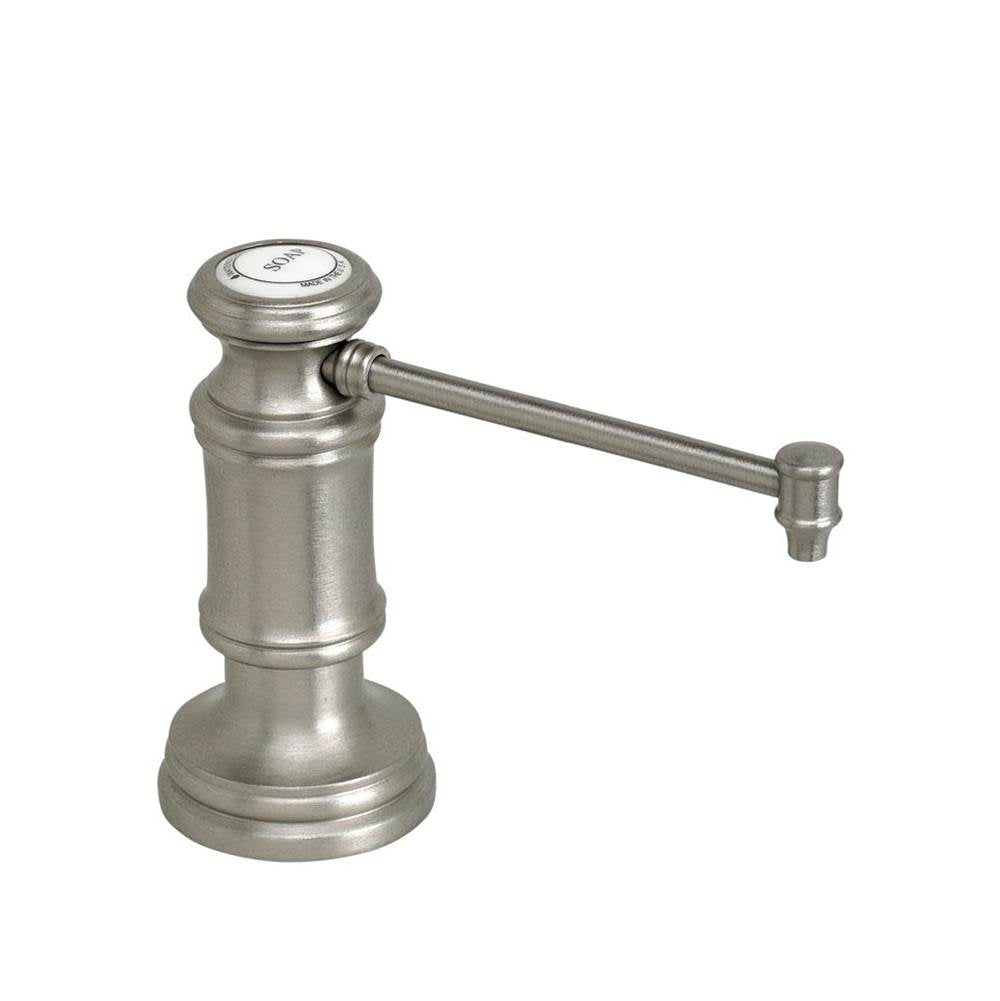 Waterstone - Traditional Soap/lotion Dispenser - Extended Straight Spout - Satin Nickel