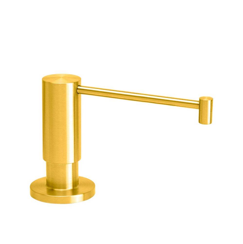 Waterstone - Contemporary Soap/lotion Dispenser - Extended Straight Spout - Satin Gold