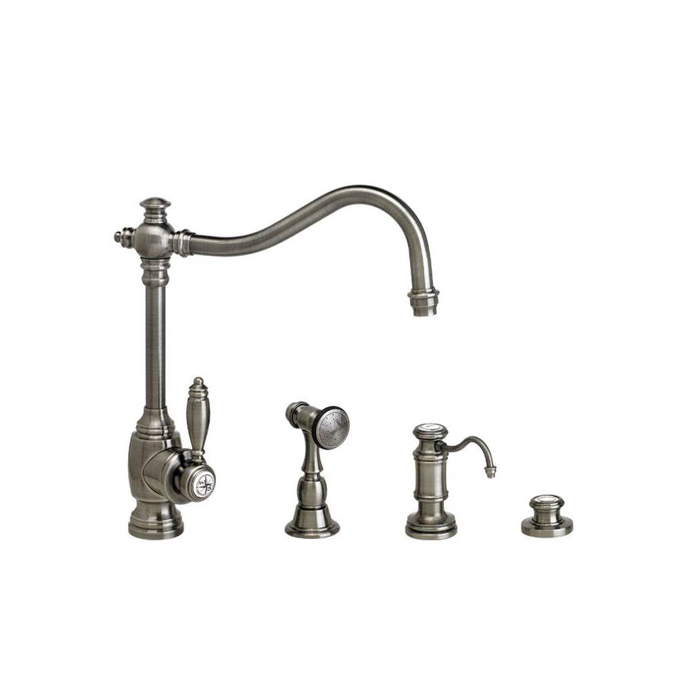 Waterstone - Waterstone Annapolis Kitchen Faucet - 3pc. Suite - Unlacquered Polished Brass