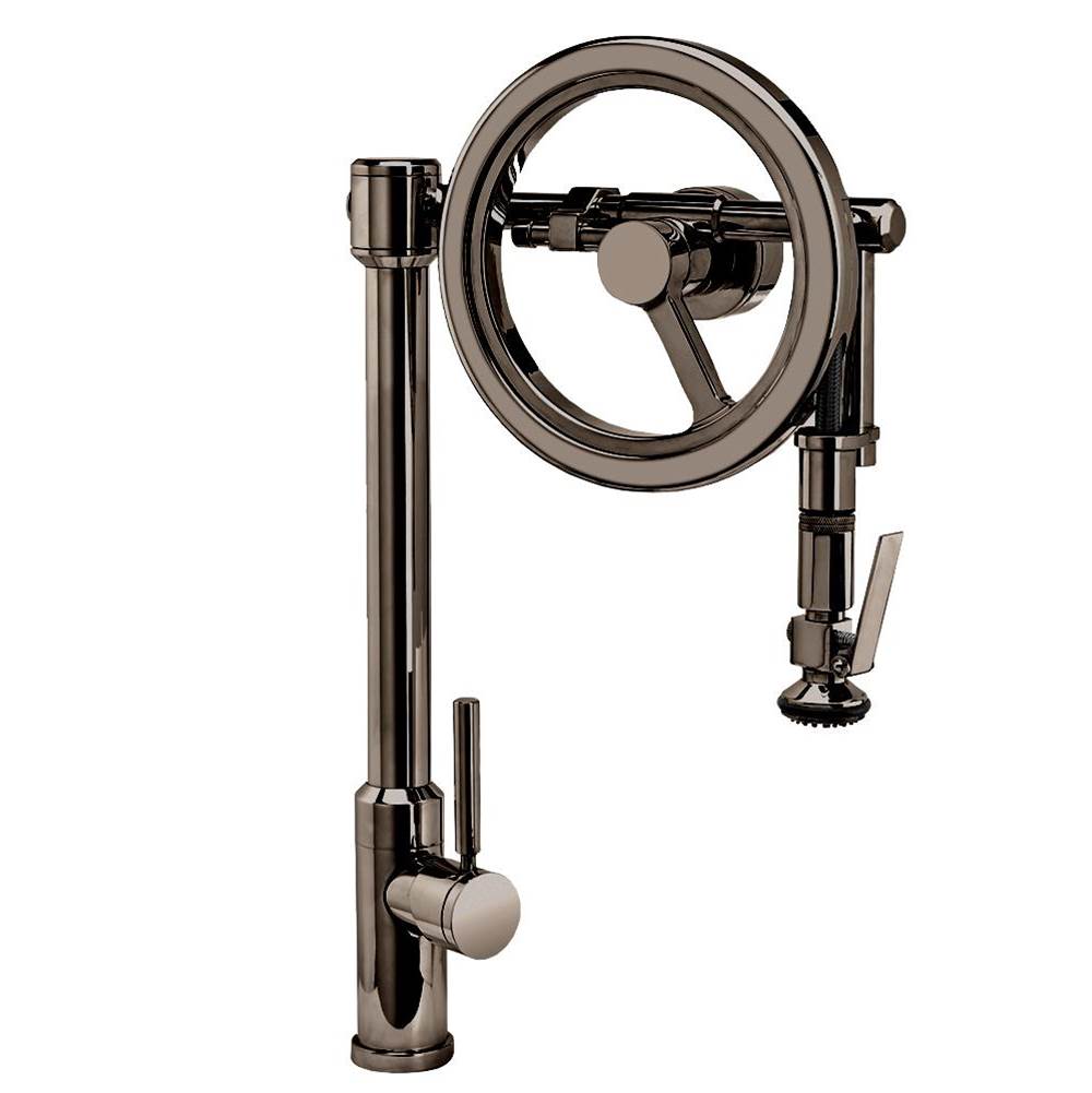 Waterstone - Waterstone Endeavor Wheel Pulldown Faucet - Lever Sprayer - Black Nickel