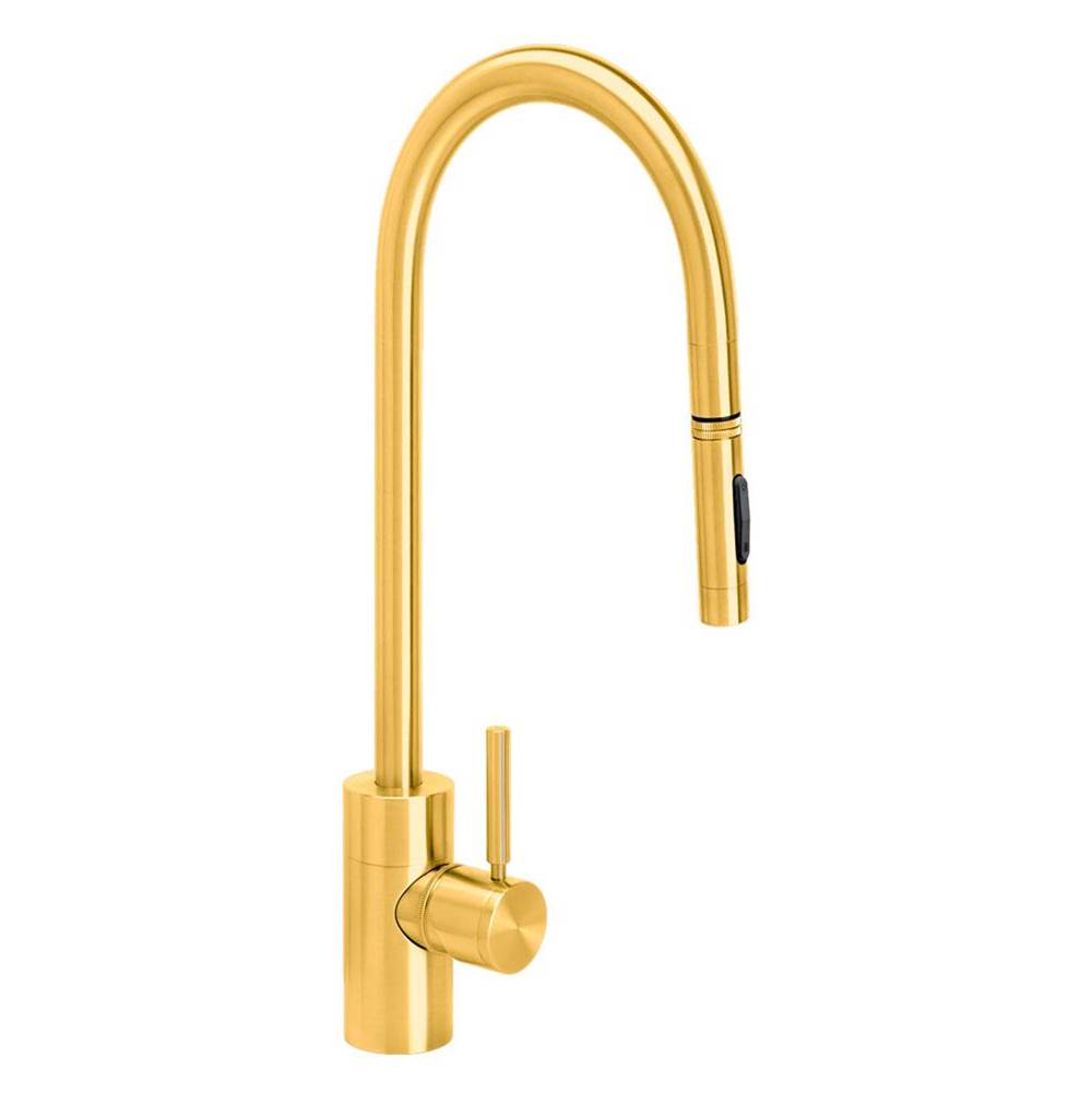 Waterstone - Waterstone Contemporary Extended Reach PLP Pulldown Faucet - Toggle Sprayer - Satin Gold