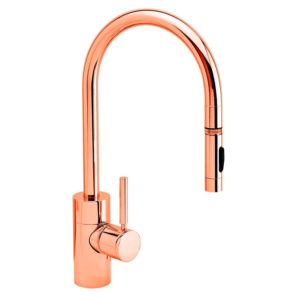 Waterstone - Waterstone Contemporary PLP Pulldown Faucet - Lever Sprayer - Polished Copper