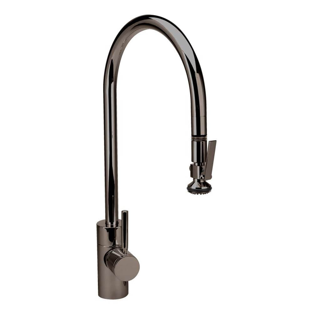 Waterstone - Waterstone Contemporary Extended Reach PLP Pulldown Faucet - Lever Sprayer - Black Nickel