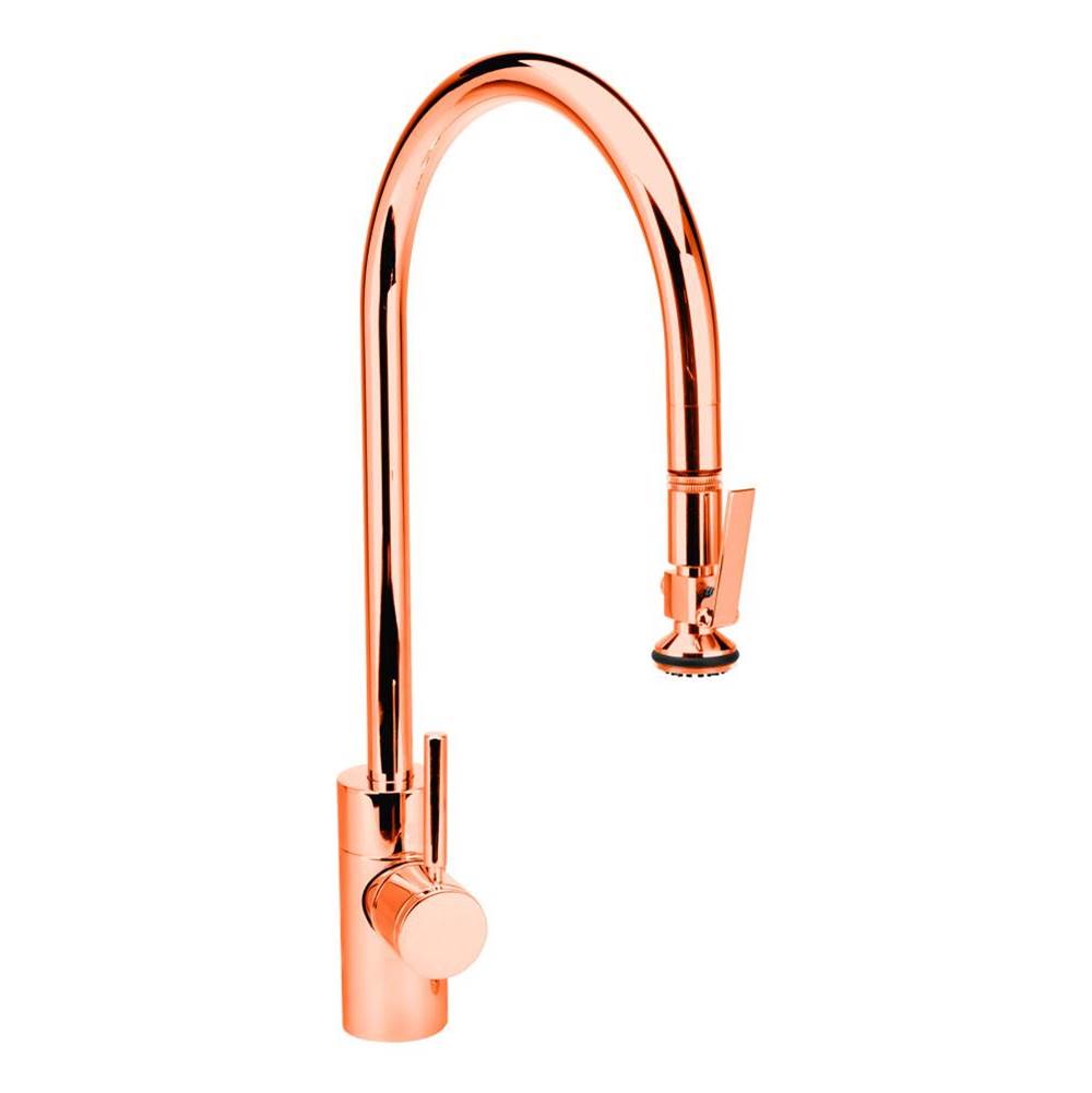 Waterstone - Waterstone Contemporary Extended Reach PLP Pulldown Faucet - Lever Sprayer - Polished Copper