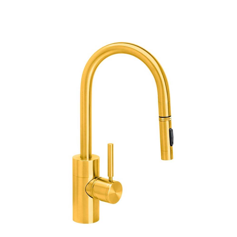 Waterstone - Waterstone Contemporary Prep Size PLP Pulldown Faucet - Toggle Sprayer - Satin Gold