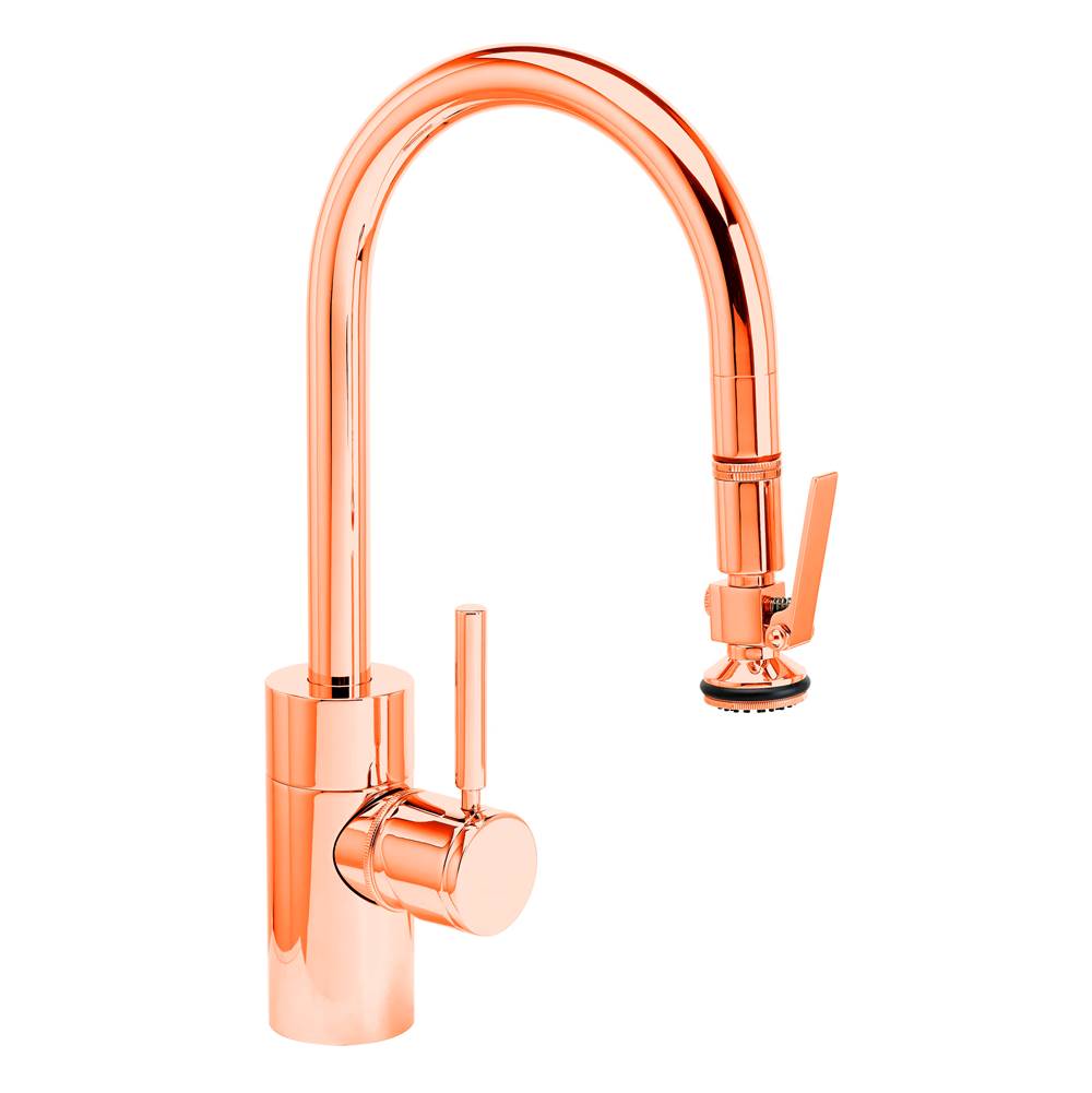 Waterstone - Waterstone Contemporary Prep Size PLP Pulldown Faucet - Lever Sprayer - Polished Copper