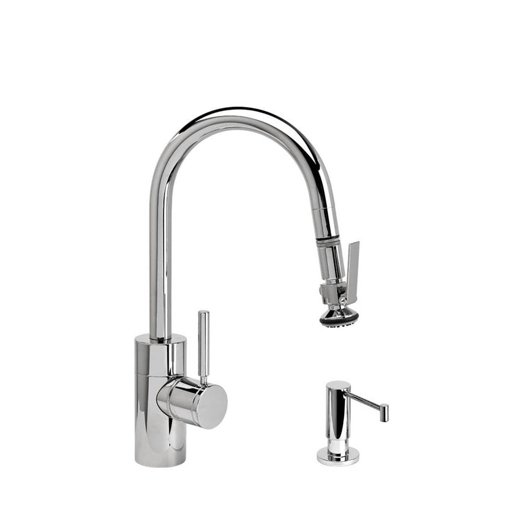 Waterstone - Waterstone Contemporary Prep Size PLP Pulldown Faucet - Lever Sprayer - 2pc. Suite - Matte White