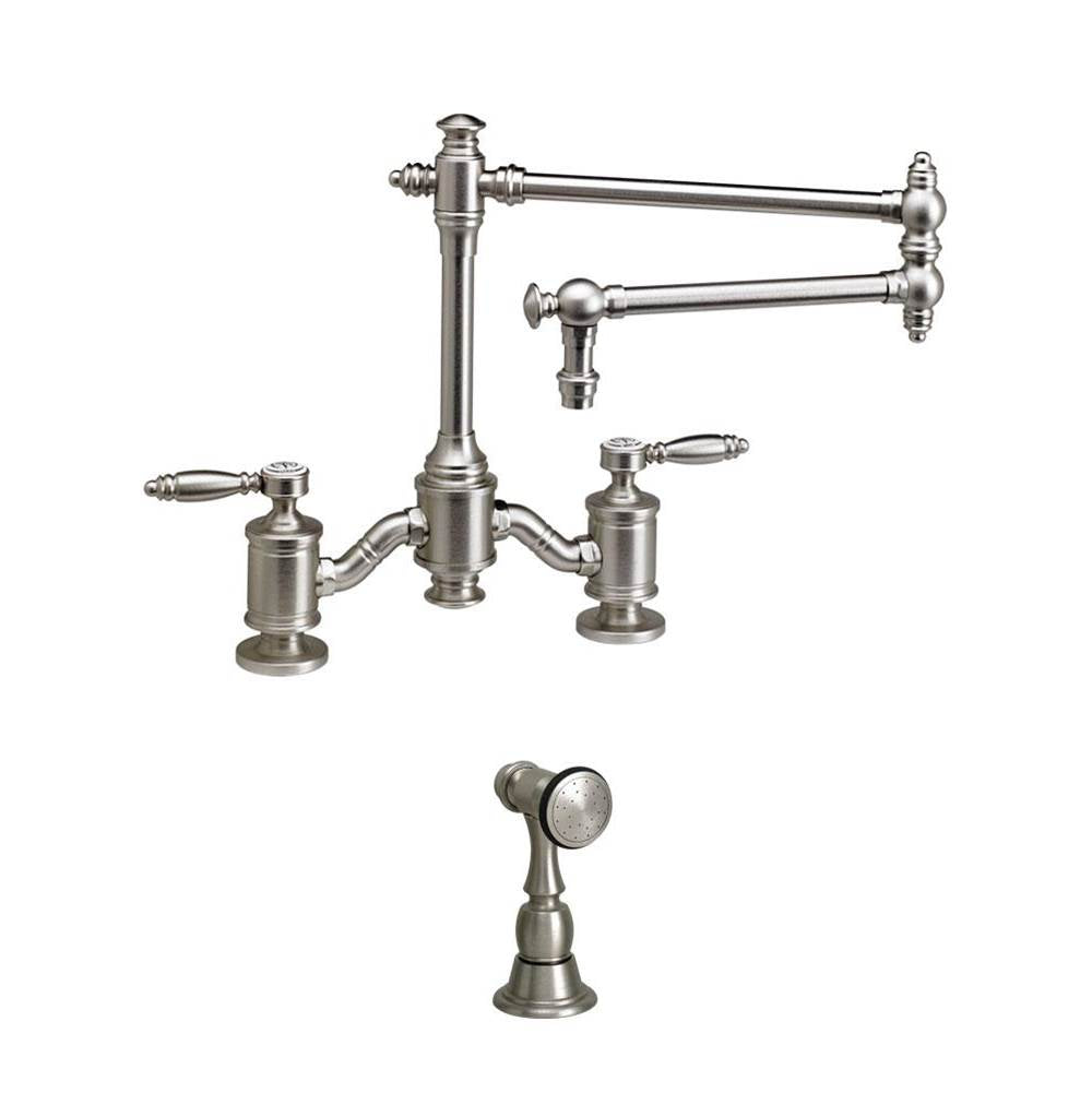 Waterstone - Waterstone Towson Bridge Faucet - 18'' Articulated Spout - Lever Handles - Classic Bronze