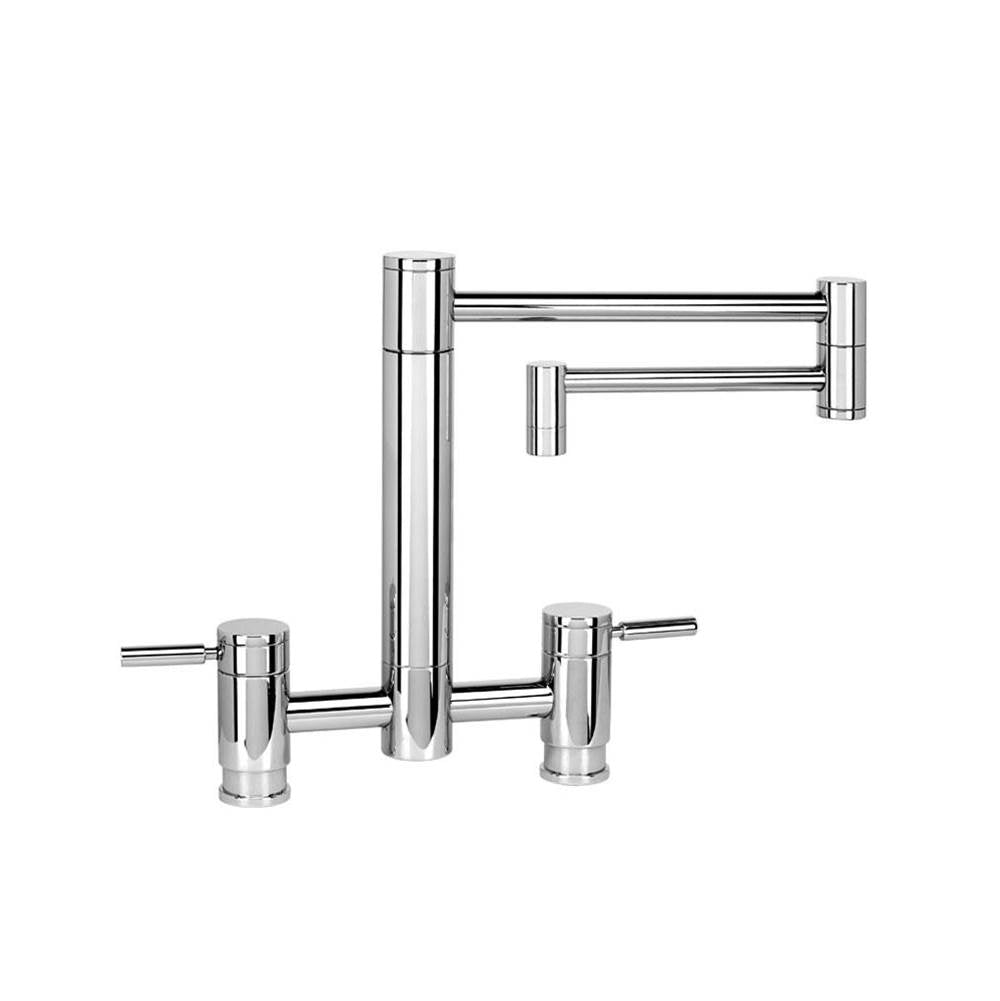 Waterstone - Waterstone Hunley Bridge Faucet - 18'' Articulated Spout - Chardonnay
