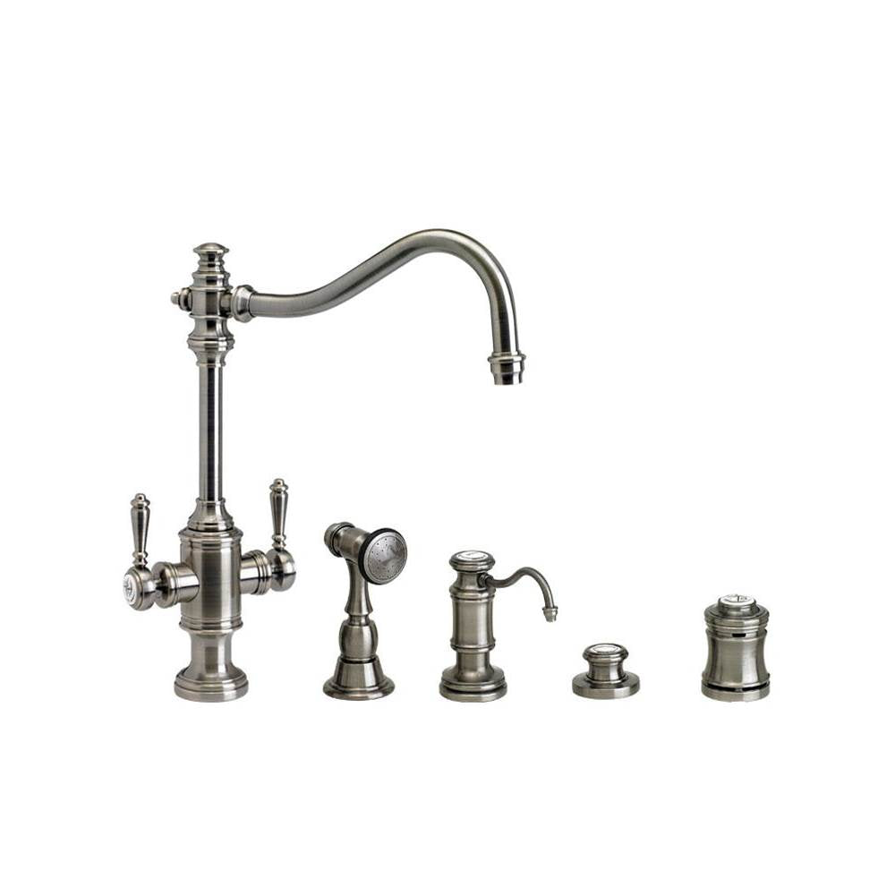 Waterstone - Waterstone Annapolis Two Handle Kitchen Faucet - 4pc. Suite - Matte White