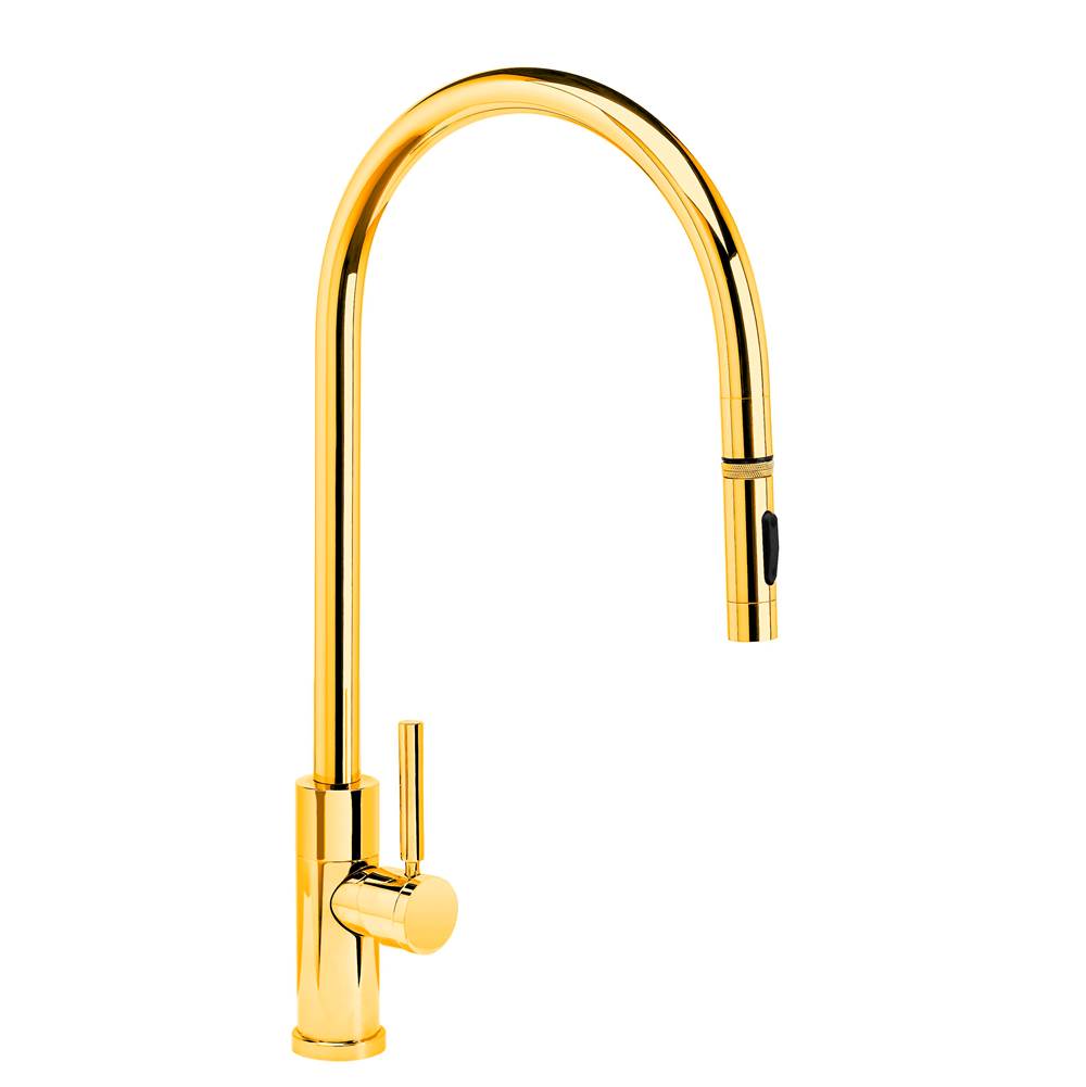 Waterstone - Waterstone Modern Extended Reach PLP Pulldown Faucet - Toggle Sprayer - Polished Gold