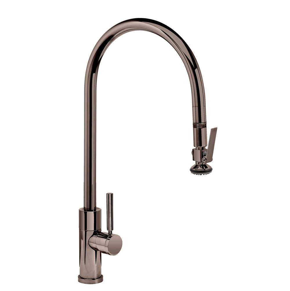 Waterstone - Waterstone Modern Extended Reach PLP Pulldown Faucet - Lever Sprayer - Black Nickel