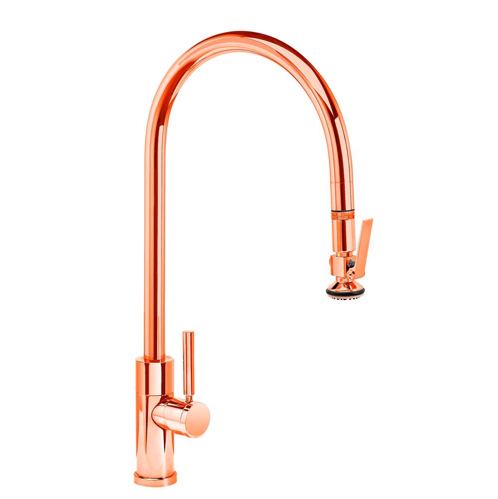 Waterstone - Waterstone Modern Extended Reach PLP Pulldown Faucet - Lever Sprayer - Polished Copper