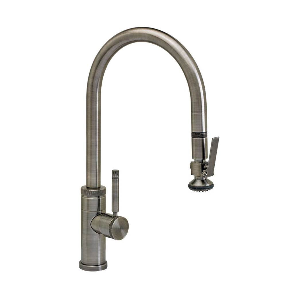Waterstone - Waterstone Industrial PLP Pulldown Faucet - Lever Sprayer - Unlacquered Polished Brass