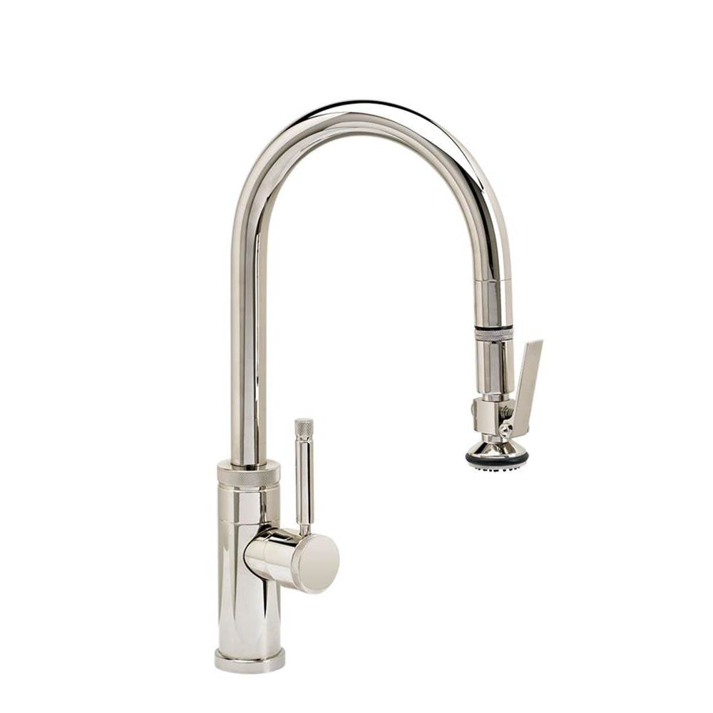 Waterstone - Waterstone Industrial Prep Size PLP Pulldown Faucet - Lever Sprayer - Unlacquered Polished Brass