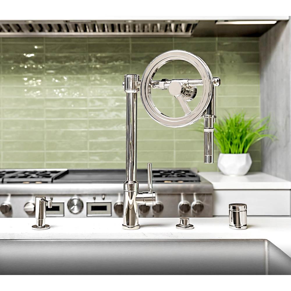 Waterstone Endeavor Wheel Pulldown Faucet - Toggle Sprayer - 3pc. Suite