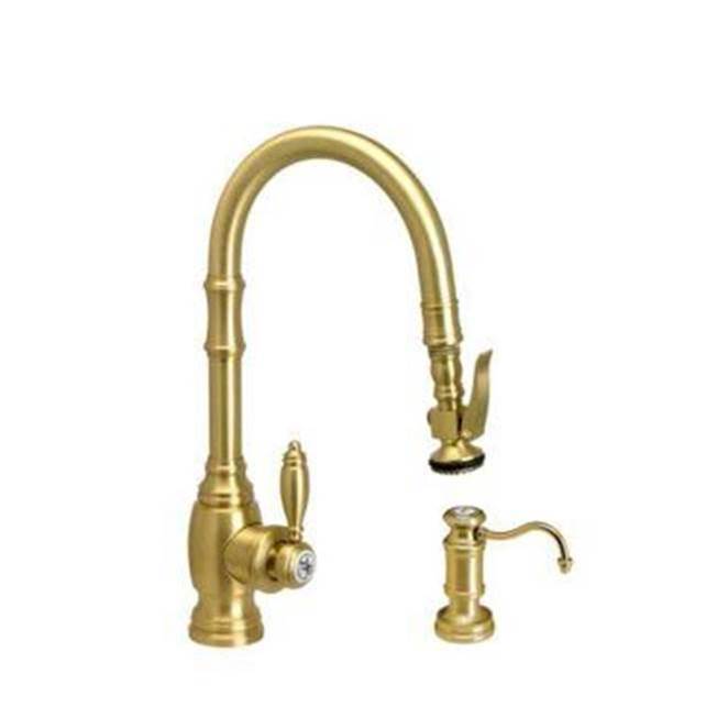 Waterstone - Waterstone Traditional Prep Size PLP Pulldown Faucet - Angled Spout - 2pc. Suite - Graphite