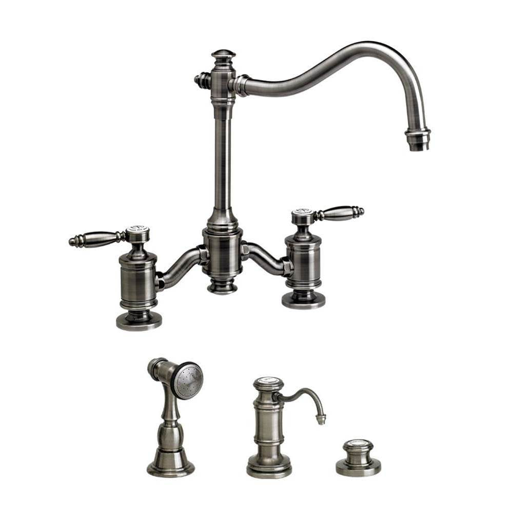 Waterstone - Waterstone Annapolis Bridge Faucet - Lever Handles - 3pc. Suite - Graphite