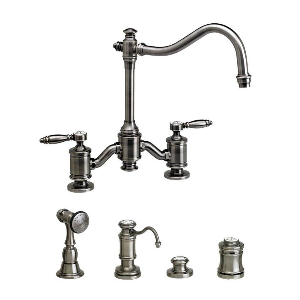 Waterstone - Waterstone Annapolis Bridge Faucet - Lever Handles - 4pc. Suite - Graphite