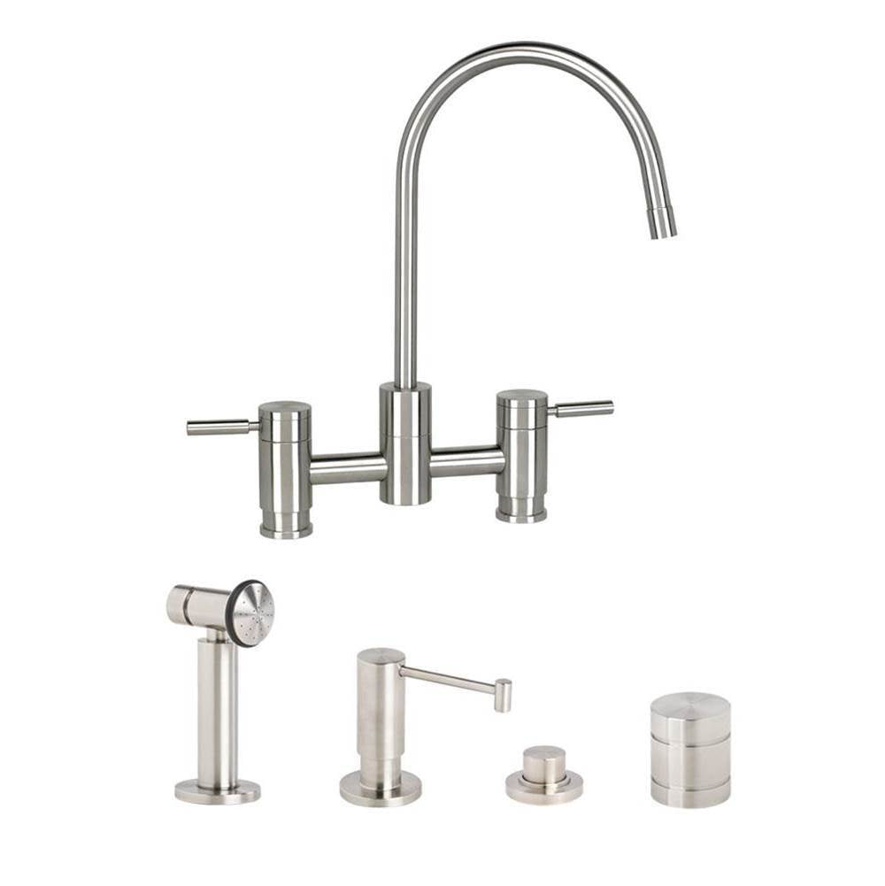 Waterstone - Waterstone Parche Bridge Faucet - 4pc. Suite - Graphite