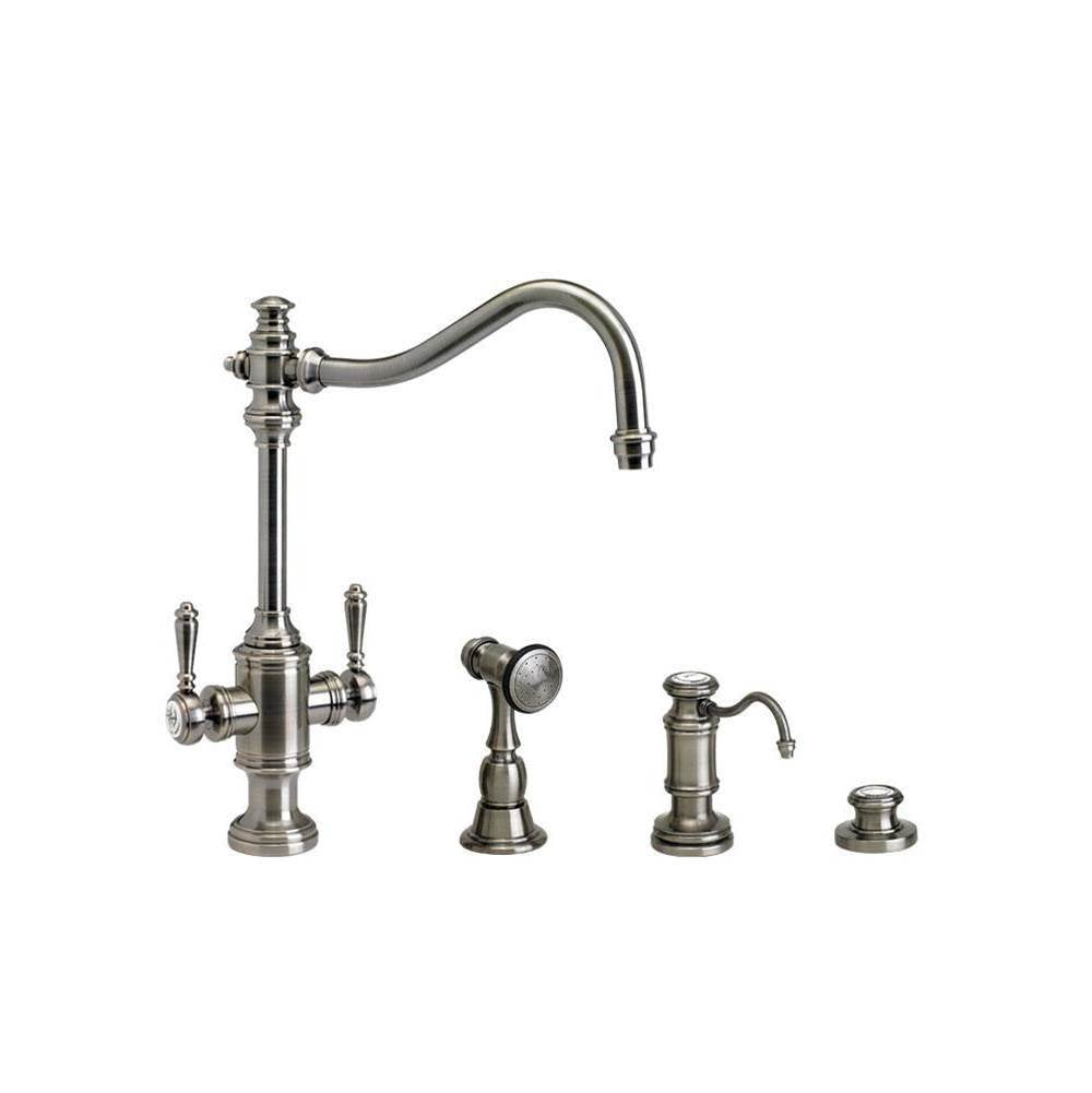 Waterstone - Waterstone Annapolis Two Handle Kitchen Faucet - 3pc. Suite - Graphite