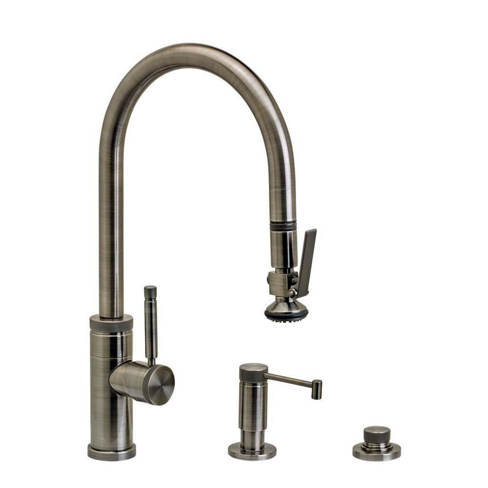 Waterstone - Waterstone Industrial PLP Pulldown Faucet - Lever Sprayer - 3pc. Suite - Graphite
