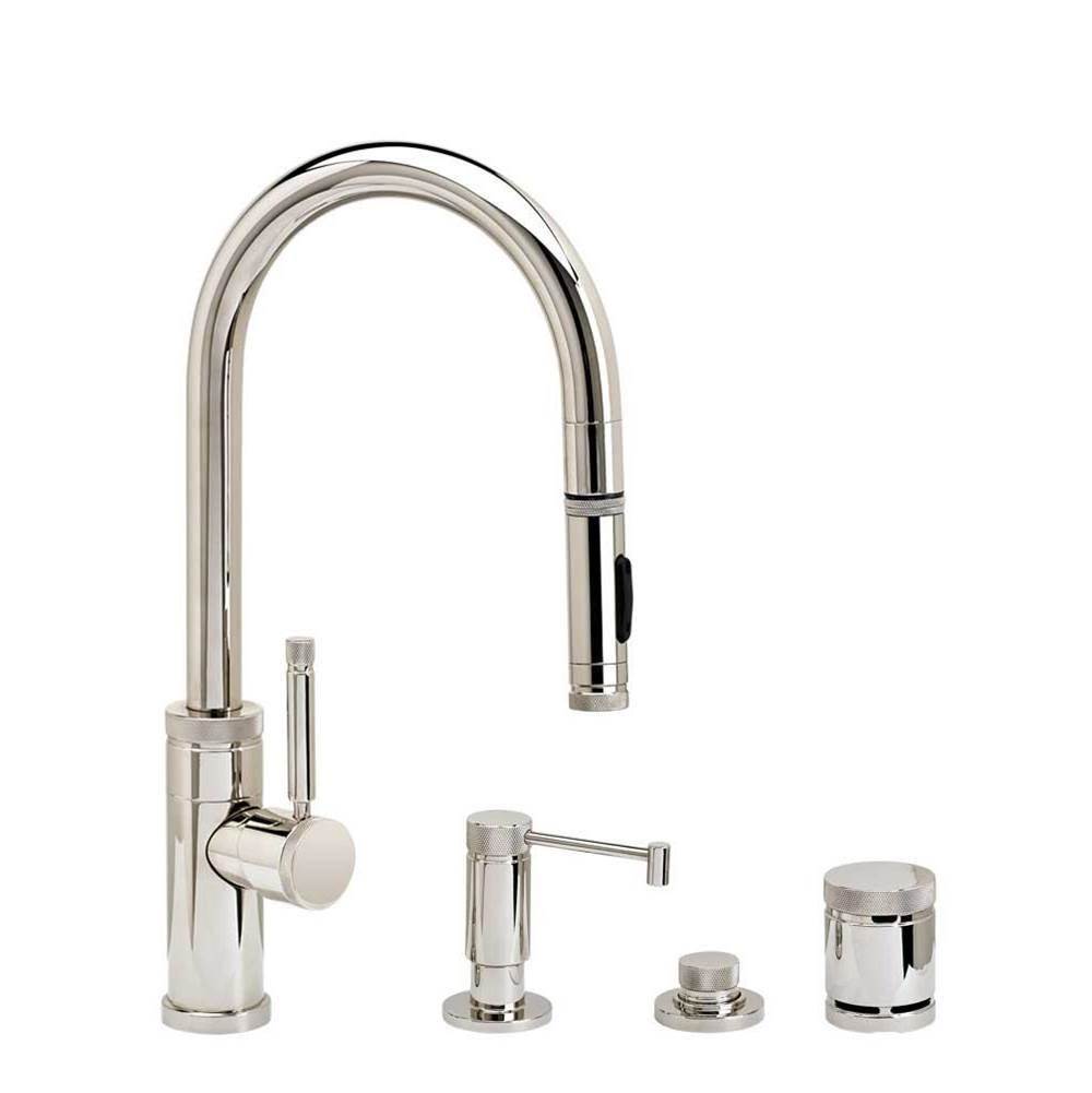 Waterstone - Waterstone Industrial Prep Size PLP Pulldown Faucet - Toggle Sprayer - 4pc. Suite - Graphite