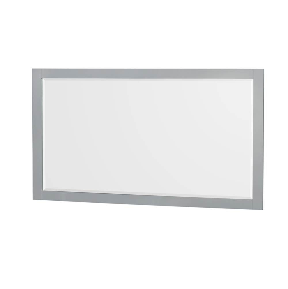 Sheffield 60 Inch Double Bathroom Vanity in Gray, White Quartz Countertop, Undermount Square Sinks, 58 Inch Mirror