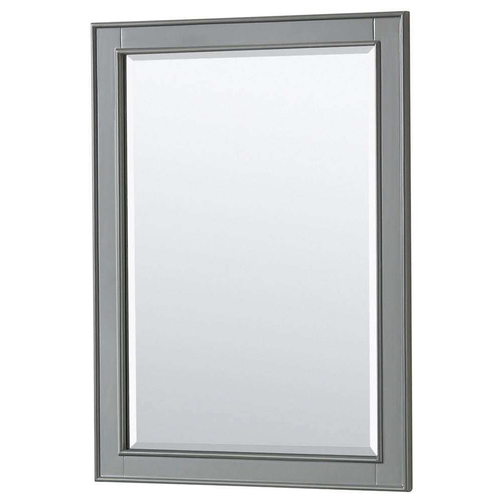 Deborah 30 Inch Single Bathroom Vanity in Dark Gray, White Cultured Marble Countertop, Undermount Square Sink, 24 Inch Mirror