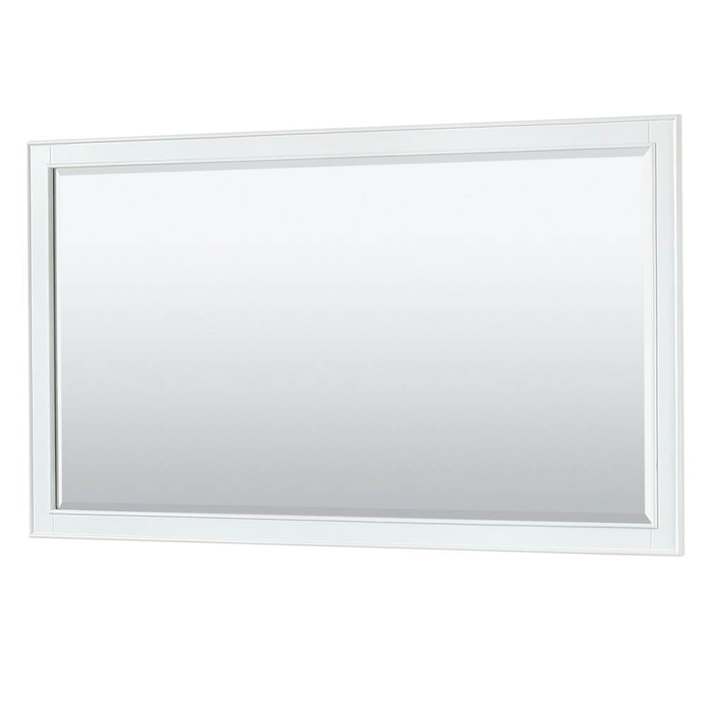 Deborah 60 Inch Single Bathroom Vanity in White, Carrara Cultured Marble Countertop, Undermount Square Sink, Brushed Gold Trim, 58 Inch Mirror