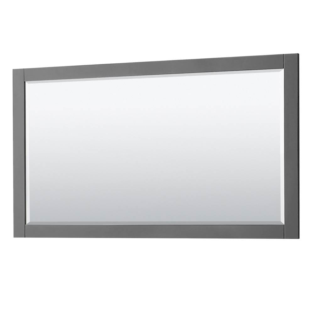 Avery 60 Inch Double Bathroom Vanity in Dark Gray, White Cultured Marble Countertop, Undermount Square Sinks, 58 Inch Mirror