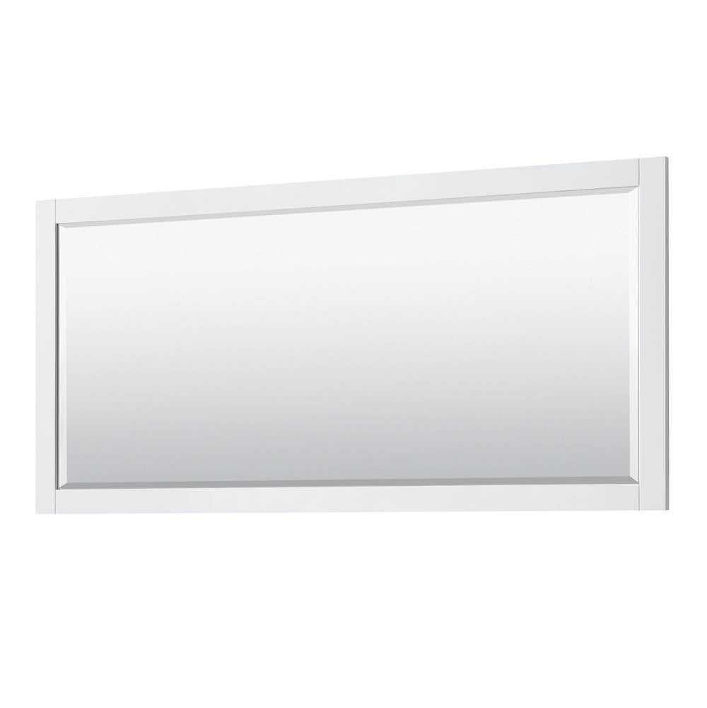 Avery 72 Inch Double Bathroom Vanity in White, Carrara Cultured Marble Countertop, Undermount Square Sinks, 70 Inch Mirror, Brushed Gold Trim