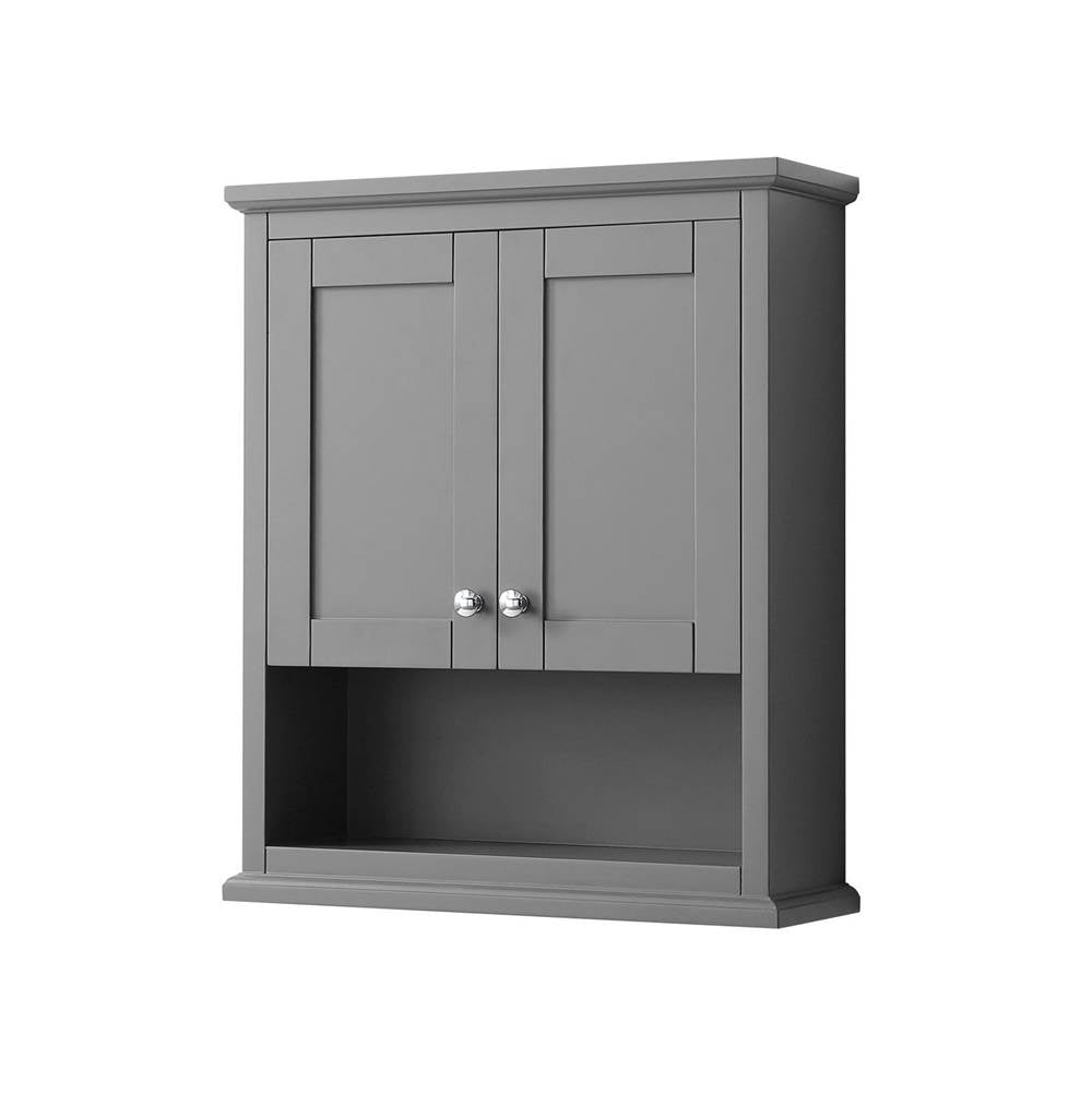Wyndham Collection - Avery Wall-Mounted Bathroom Storage Cabinet in Dark Gray - Dark Gray