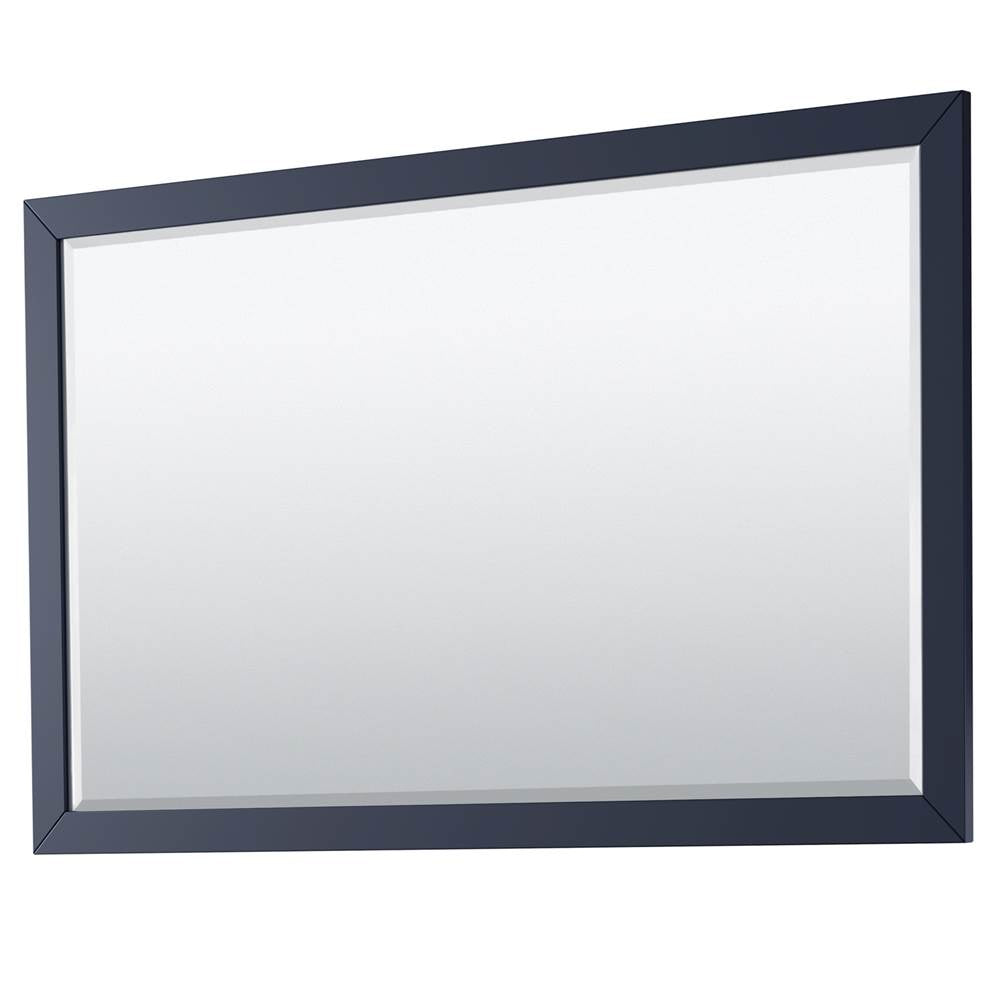Daria 60 Inch Single Bathroom Vanity in Dark Blue, White Cultured Marble Countertop, Undermount Square Sink, 58 Inch Mirror