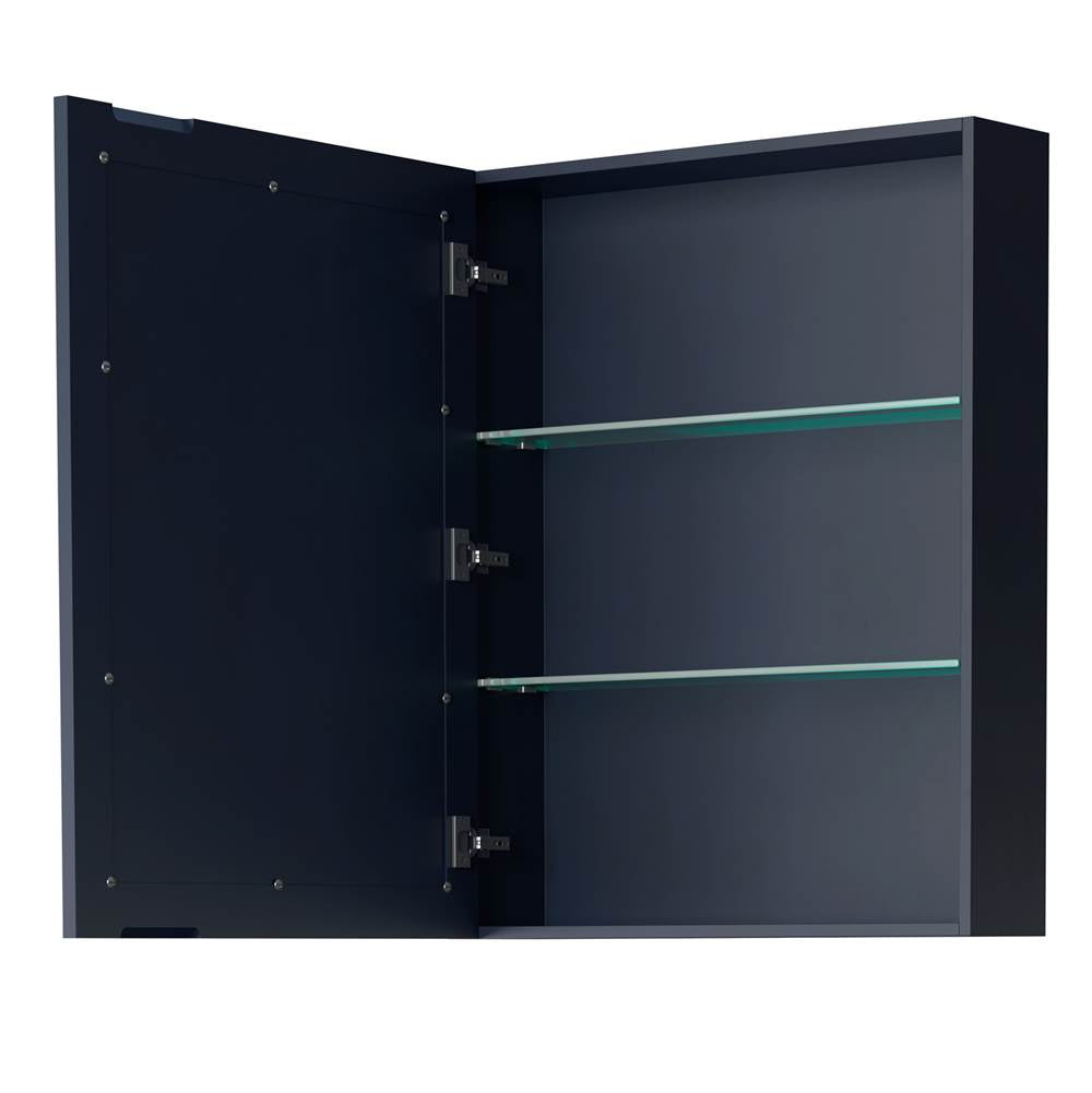 Daria 80 Inch Double Bathroom Vanity in Dark Blue, No Countertop, No Sink, Medicine Cabinets