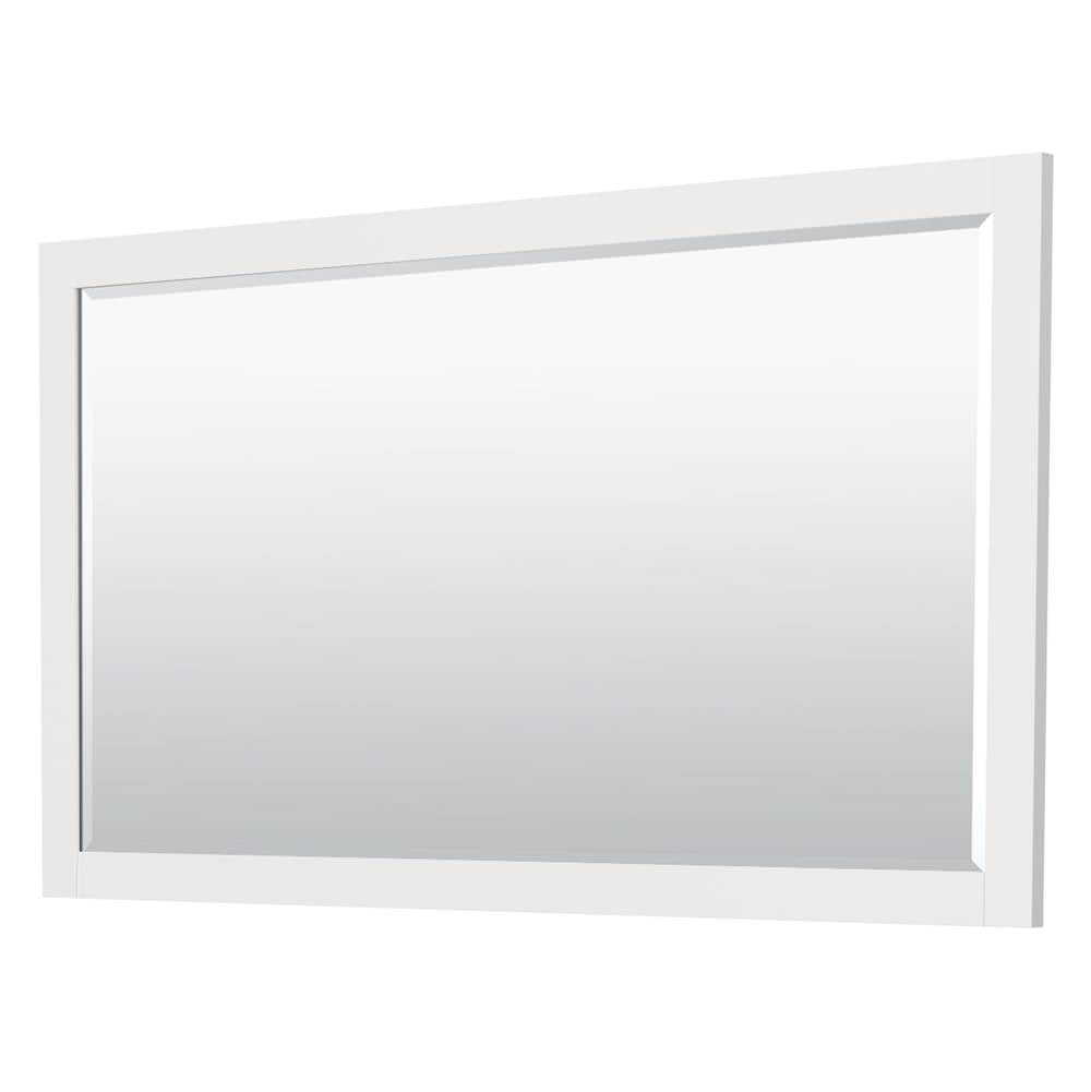 Miranda 60 Inch Double Bathroom Vanity in White, Carrara Cultured Marble Countertop, Undermount Square Sinks, Matte Black Trim, 58 Inch Mirror