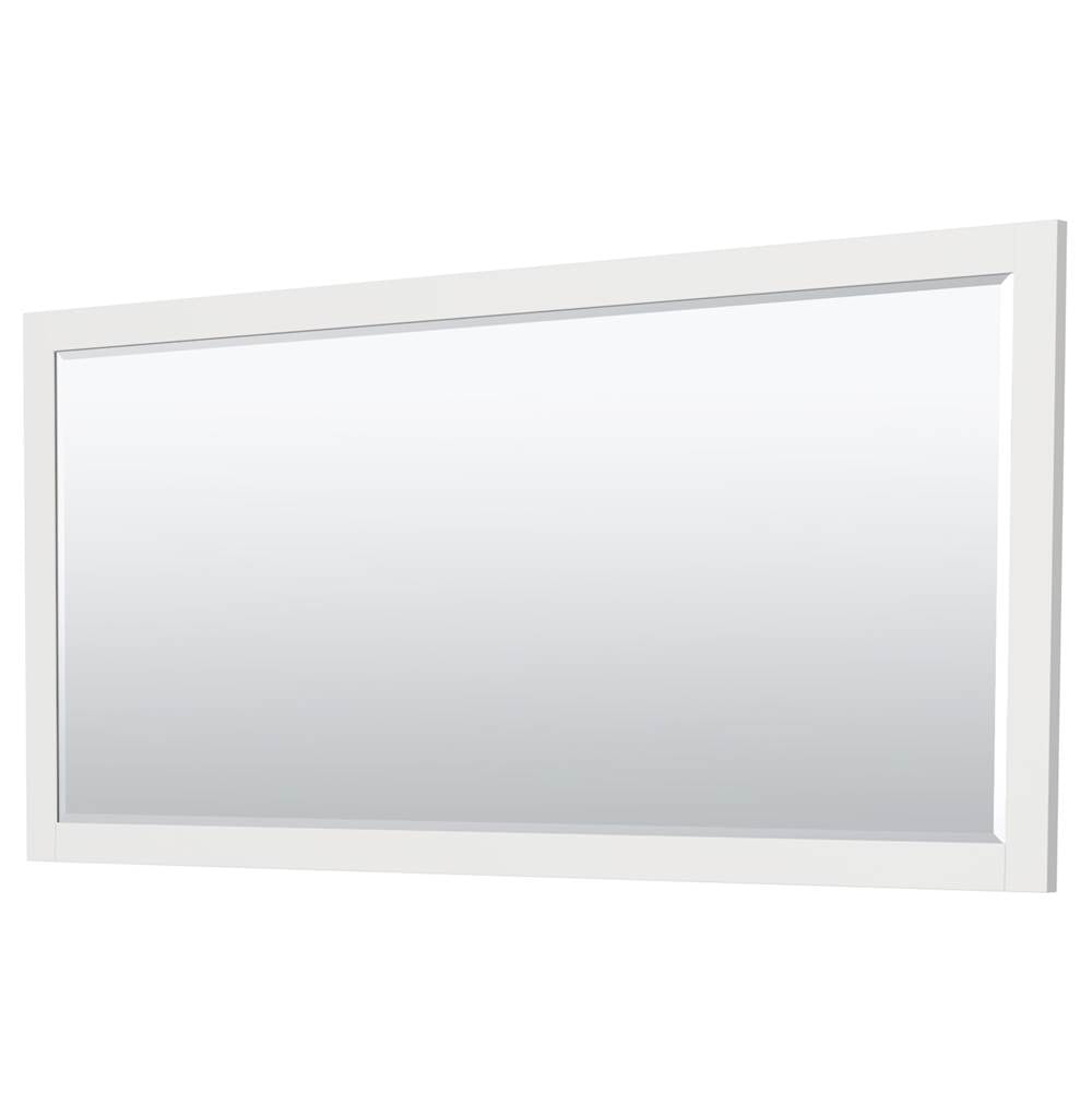 Miranda 80 Inch Double Bathroom Vanity in White, White Cultured Marble Countertop, Undermount Square Sinks, Brushed Nickel Trim, 70 Inch Mirror