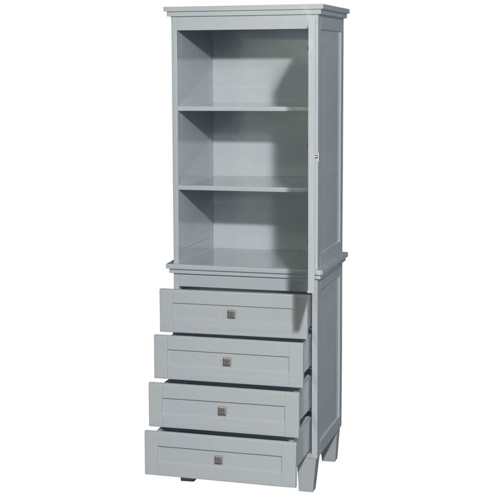 Acclaim Bathroom Linen Tower in Espresso with Shelved Cabinet Storage and 4 Drawers