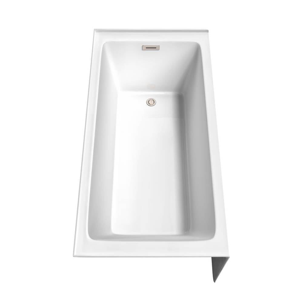 Grayley 60 x 30 Inch Alcove Bathtub in White with Right-Hand Drain and Overflow Trim in Polished Chrome