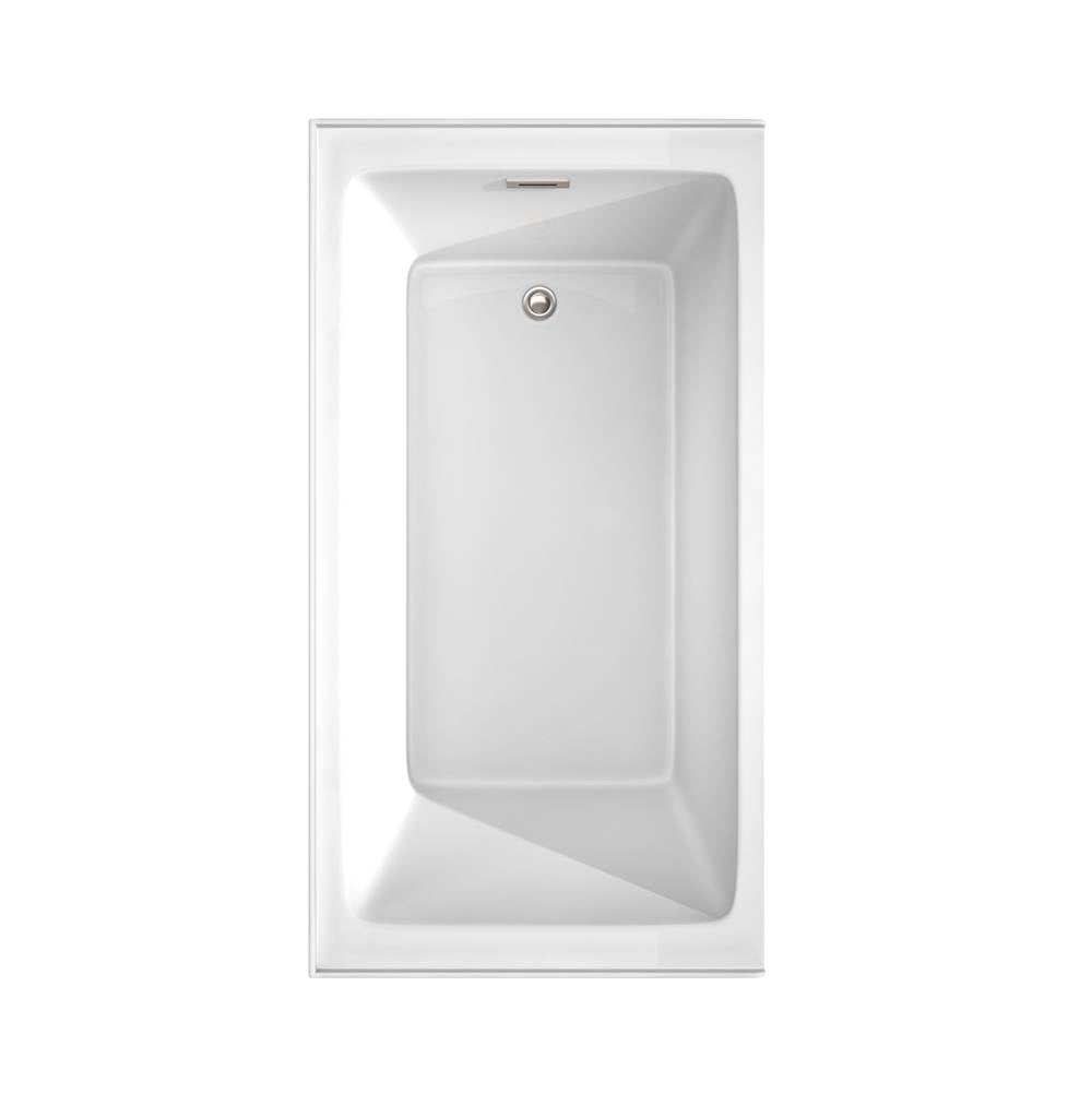 Grayley 60 x 32 Inch Alcove Bathtub in White with Right-Hand Drain and Overflow Trim in Polished Chrome