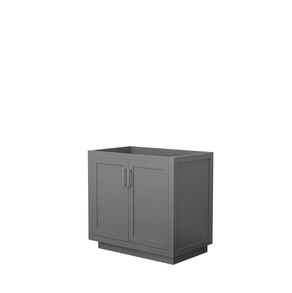 Wyndham Collection - Miranda 36 Inch Single Bathroom Vanity in Dark Gray, No Countertop, No Sink, Brushed Nickel Trim