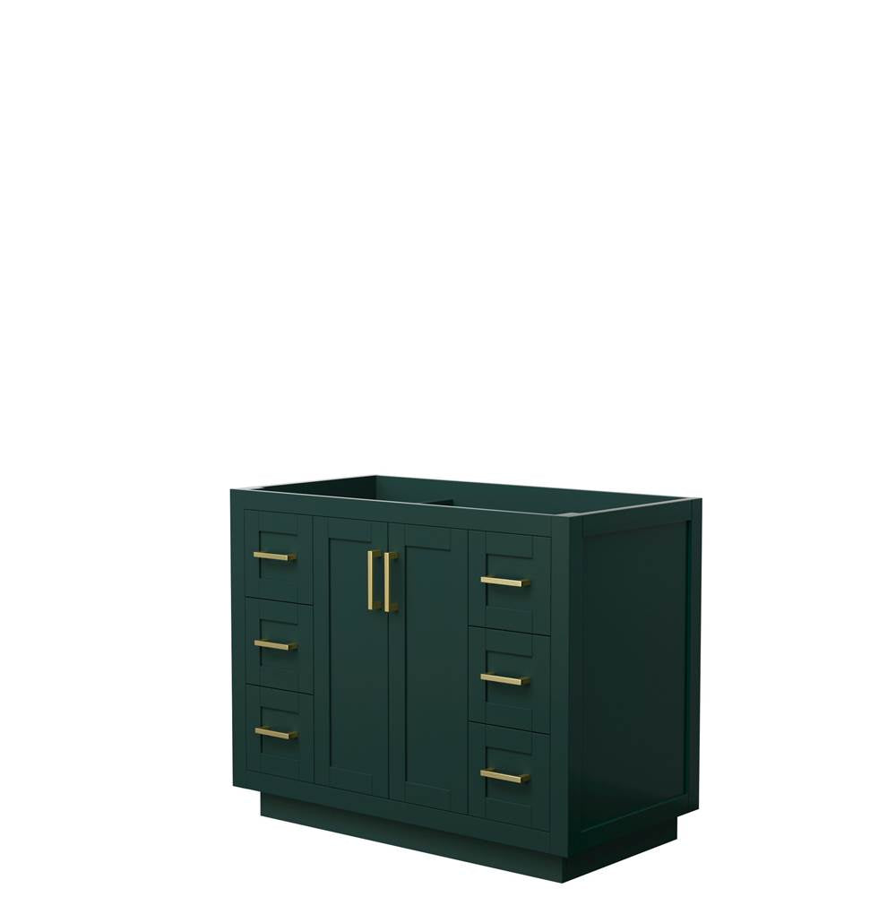 Wyndham Collection - Miranda 42 Inch Single Bathroom Vanity in Green, No Countertop, No Sink, Brushed Gold Trim