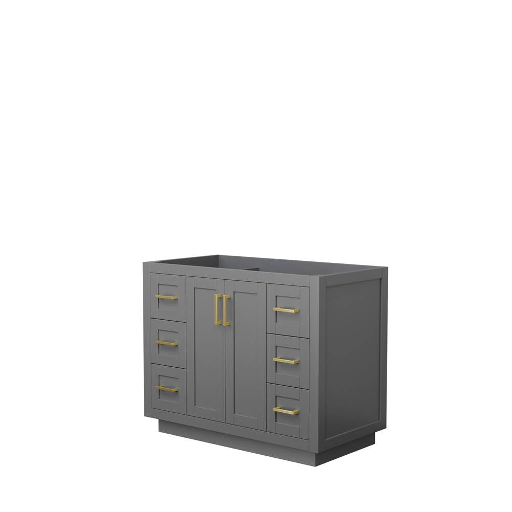 Wyndham Collection - Miranda 42 Inch Single Bathroom Vanity in Dark Gray, No Countertop, No Sink, Brushed Gold Trim