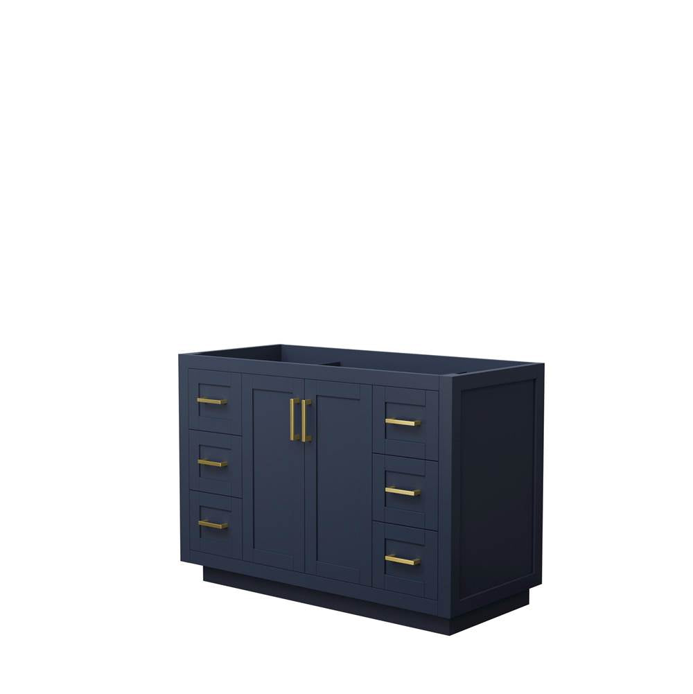 Wyndham Collection - Miranda 48 Inch Single Bathroom Vanity in Dark Blue, No Countertop, No Sink, Brushed Gold Trim