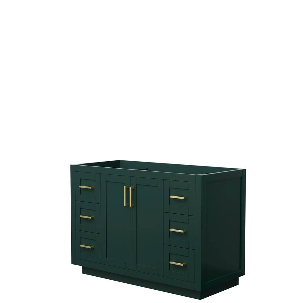 Wyndham Collection - Miranda 48 Inch Single Bathroom Vanity in Green, No Countertop, No Sink, Brushed Gold Trim